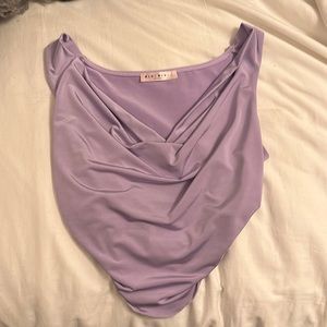 Purple cowl neck tank top